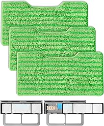 3 Pads VACMOP Refill + 1 Upgraded Dirt Chamber + 2 Filter for Shark VacMop 2-in-1 Cordless Hard Floor Vacuum Spray Mop, Reusable Replacement Vacmop Pads for Shark VM200UK, VM200UKPL, VM200UKGN