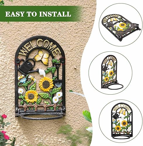 Miniatura 5 de Sungmor Soporte para macetas de pared, soporte de pared para macetas de 5.3 pulgadas, colgador de pared resistente de hierro fundido, anillos de