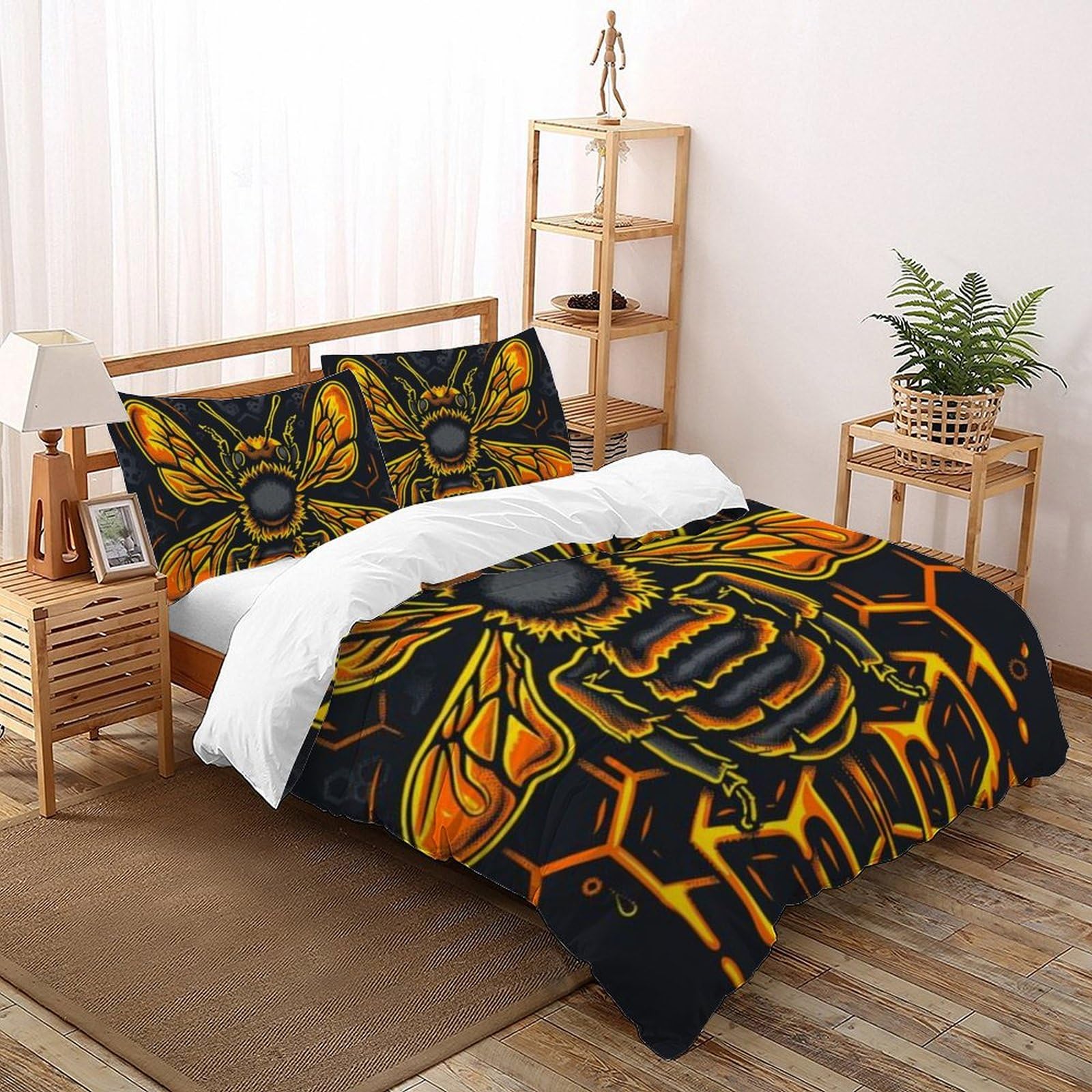 Housse de couette microfibre animaux 220x240 anti-plis pour lit King