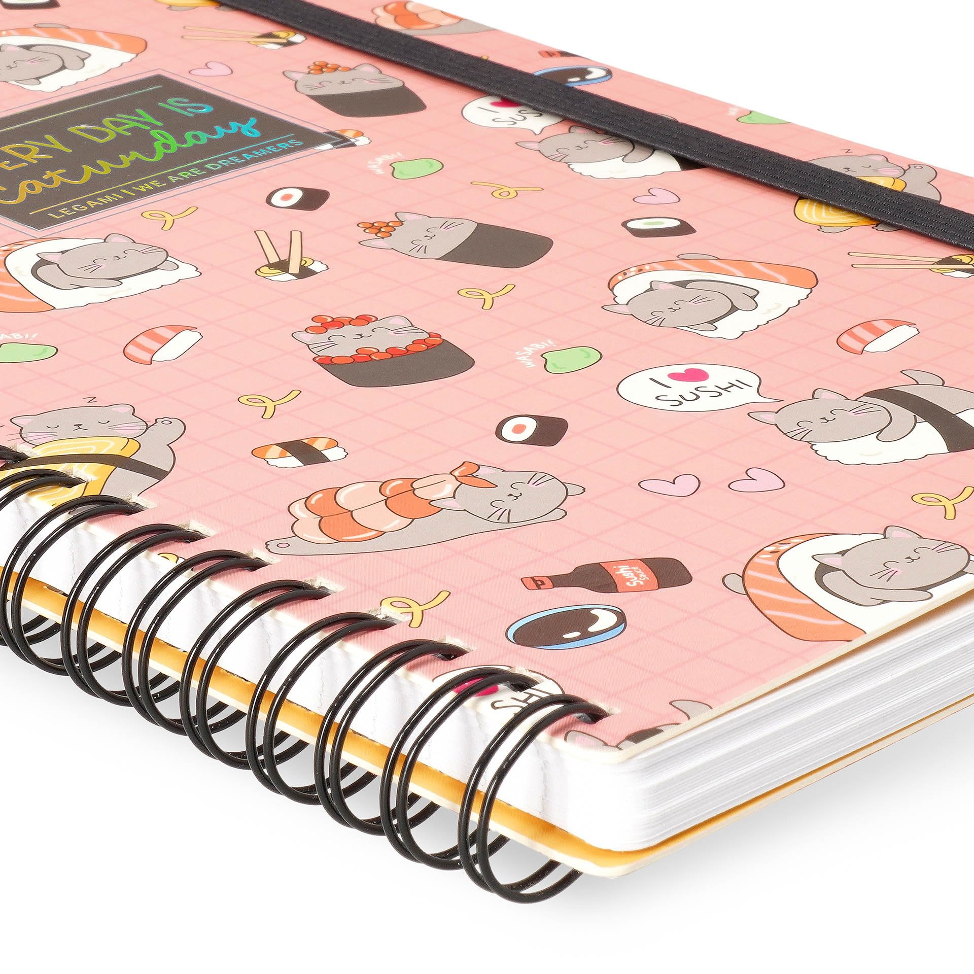 悠ページ Legami - Spiral defter 7 mm çizgili, Sushi Cat, A4 formatında