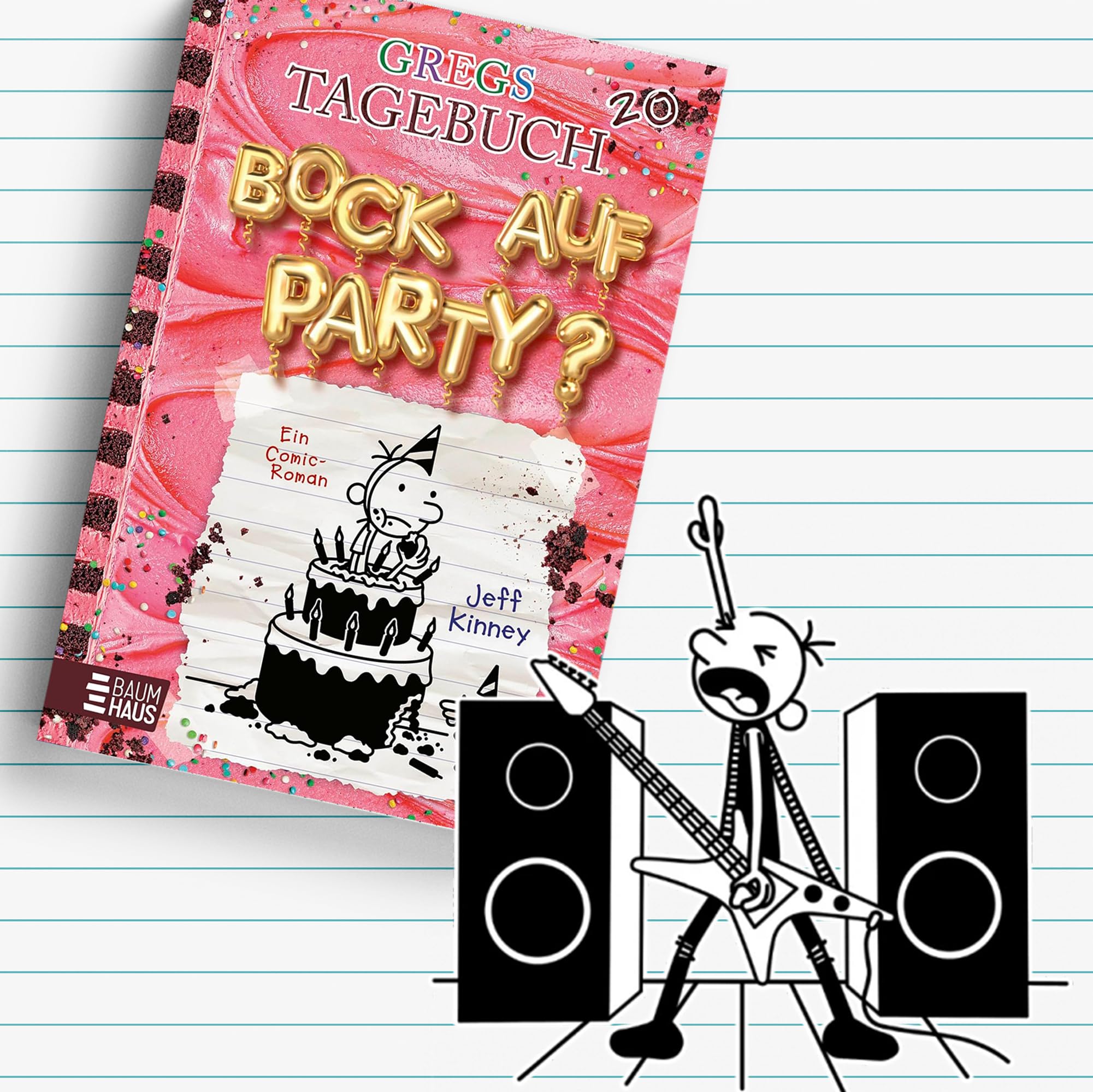 Jeff Kinney Bücherset - Gregs Tagebuch Band 16-20 - Volltreffer, Voll aufgedreht, Kein Plan von nix, So ein Schlamassel, Bock auf Party - Kinderbuch Comic Bestseller mit je einer exklusiven Postkarte