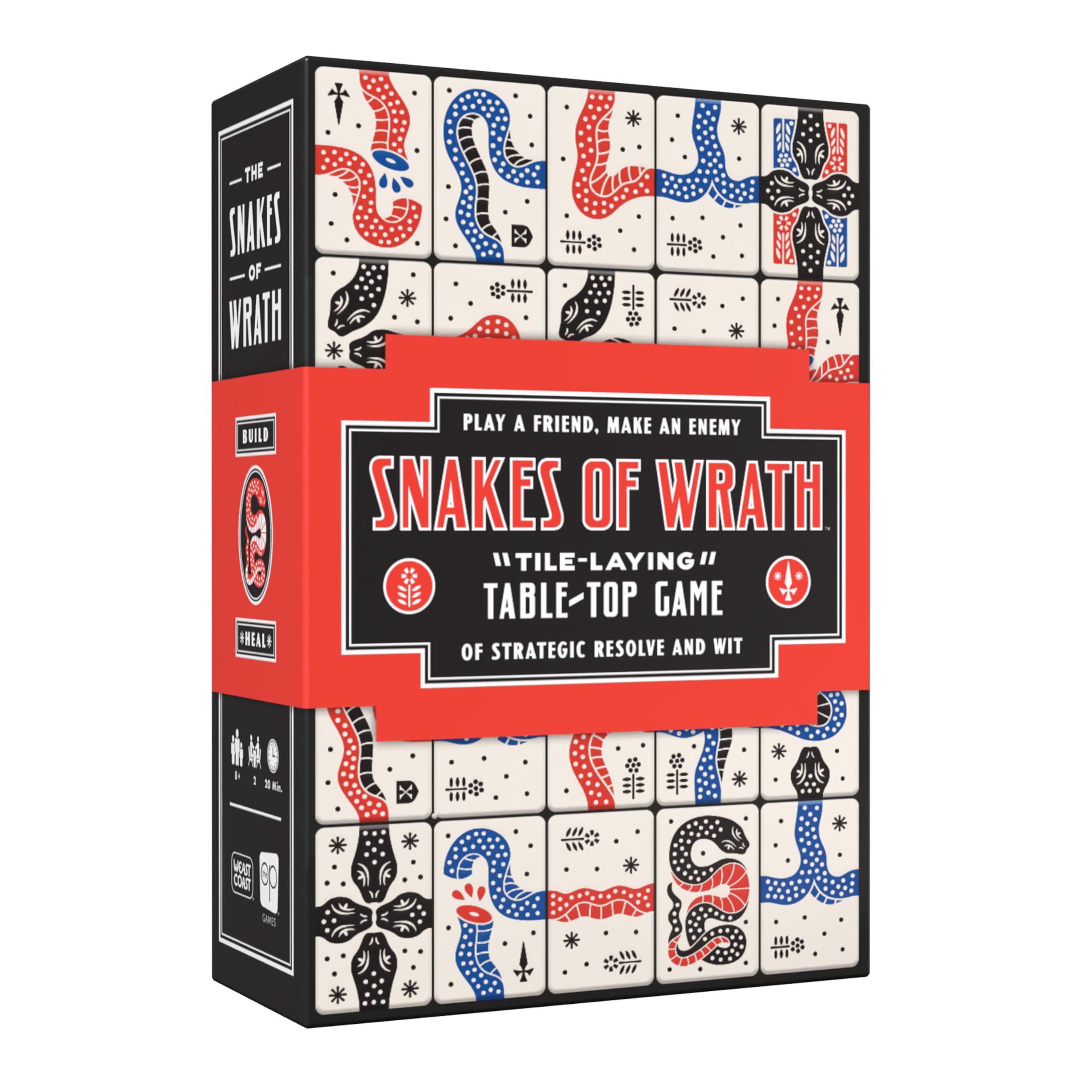 USAopoly Snakes of Wrath Board Game, 2-Player Tile Strategy