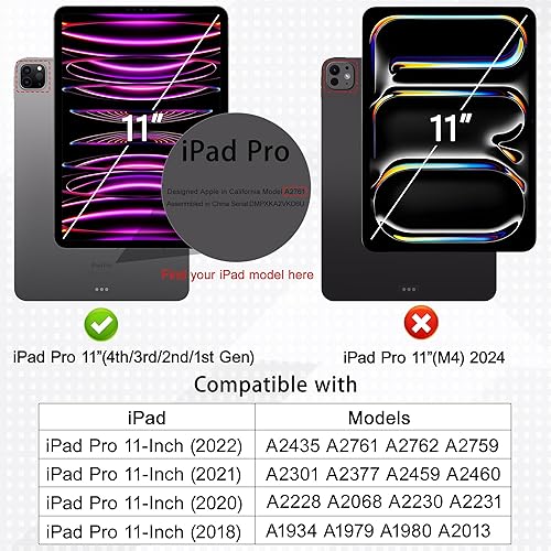 Miniatura 2 de Tuiklol Funda para iPad Pro de 11 pulgadas M2 2022 Generación 4 - Soporte para lápiz integrado a prueba de golpes, carcasa trasera transparente