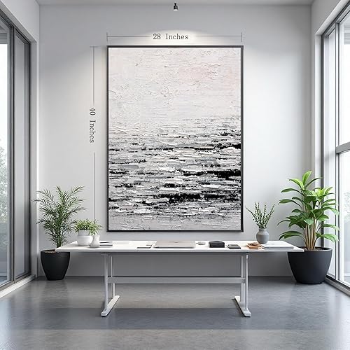 Vista 18 de ARTLAND Lienzo pintado a mano con diseño de flores de 24 x 36 pulgadas