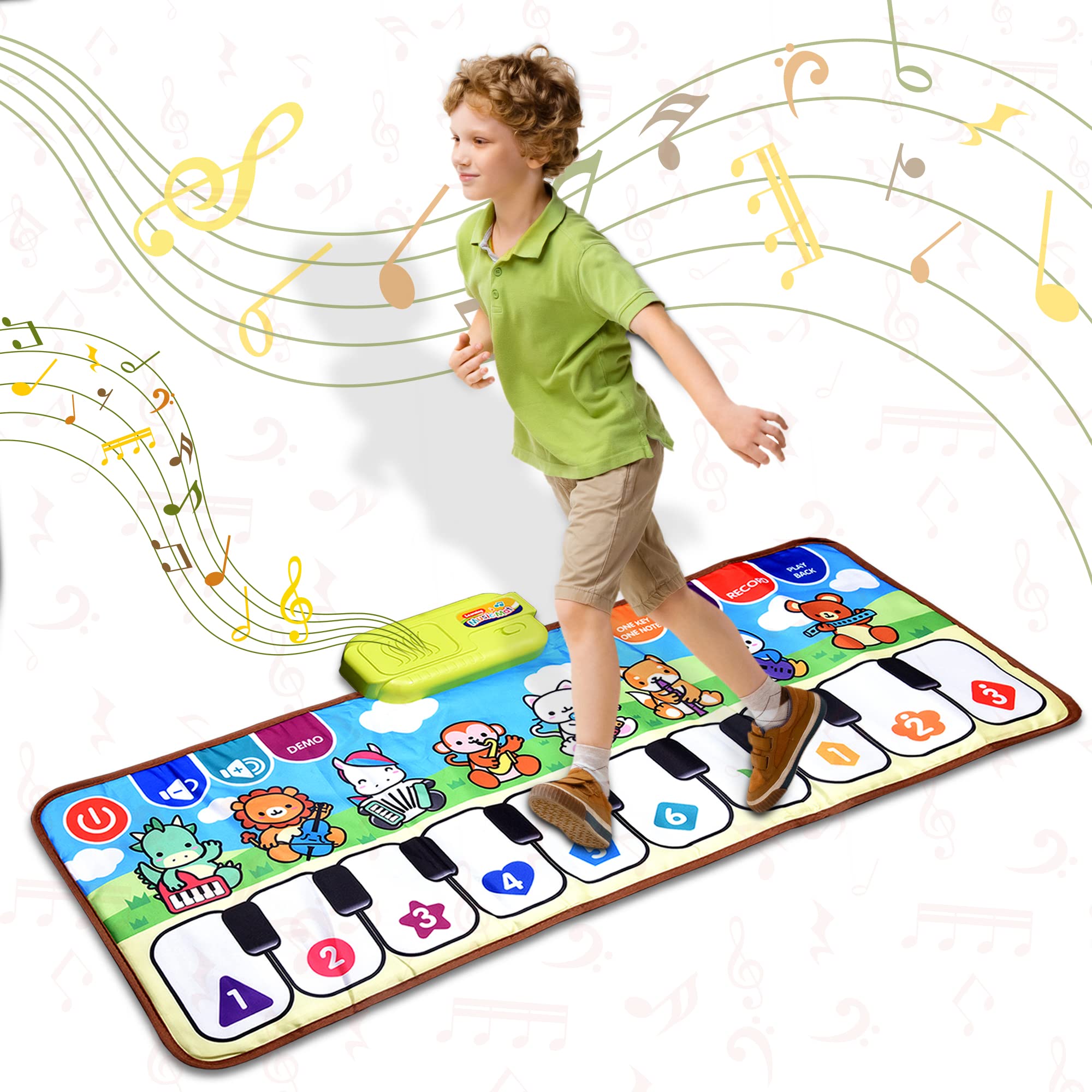 Bhavyam Baby Musical Piano Mat for Kids to Dance and Play at Home | Includes 3 Toothbrushes and a Tongue Cleaner. (Cartoons Piano Mat) (B0BC3J1DM9) Amazon Price History, Amazon Price Tracker