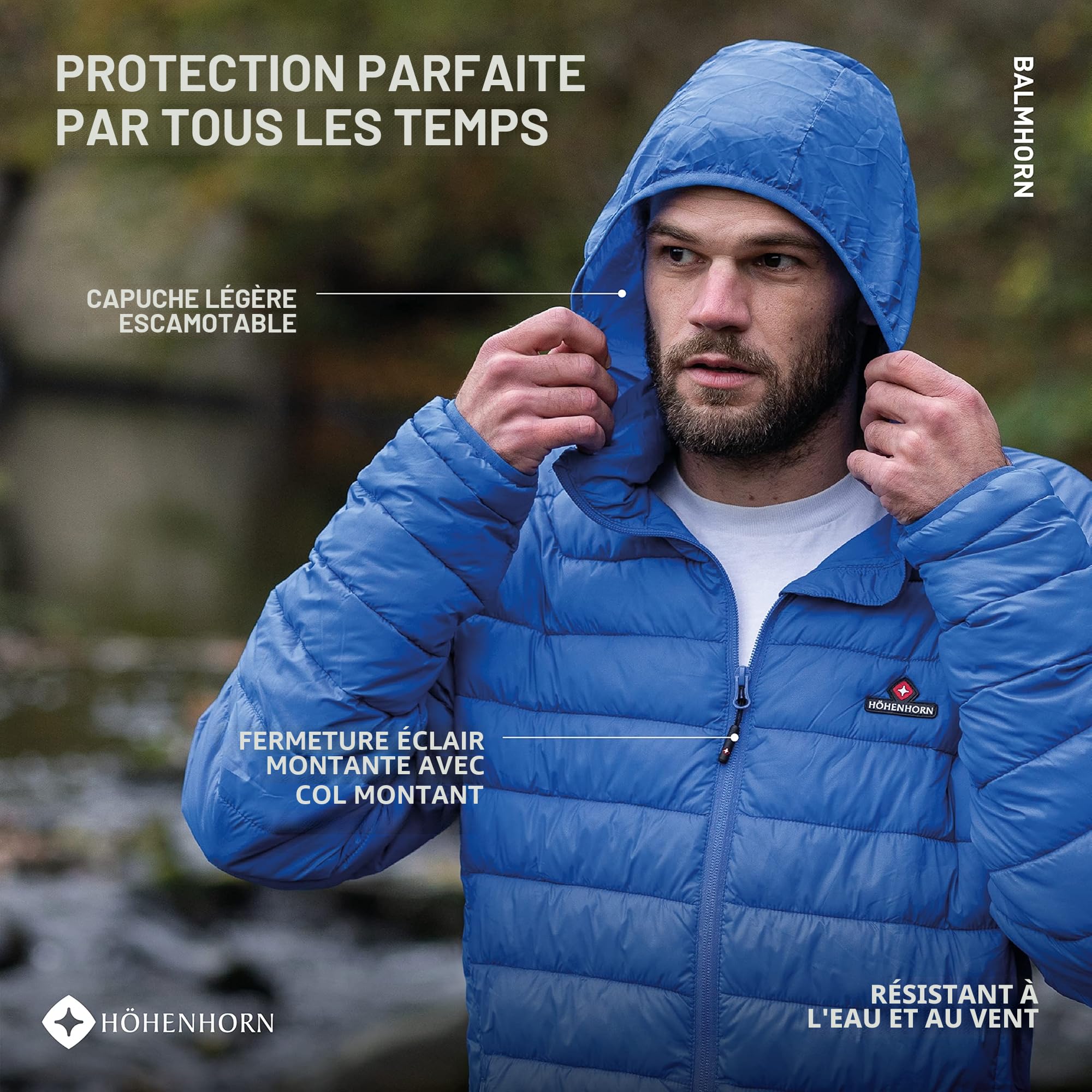 Höhenhorn Balmhorn Veste demi-saison matelassée à capuche pour hommes