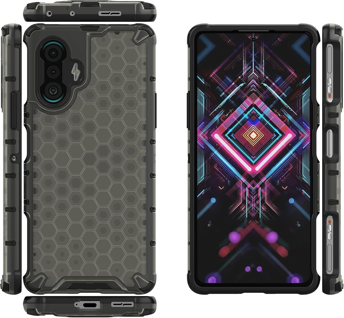 Funda para Redmi K40 Gaming 5G Cover,Funda para Xiaomi Redmi K40 Gaming 5G Funda 2 en 1 Funda para teléfono Negro