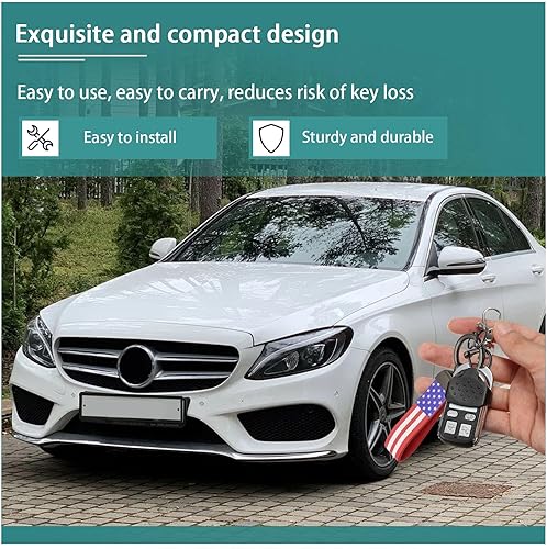Miniatura 5 de Augeny Llavero de coche con la bandera de Estados Unidos, llavero giratorio de 360 grados con anillo de aleación de zinc, llavero automático con