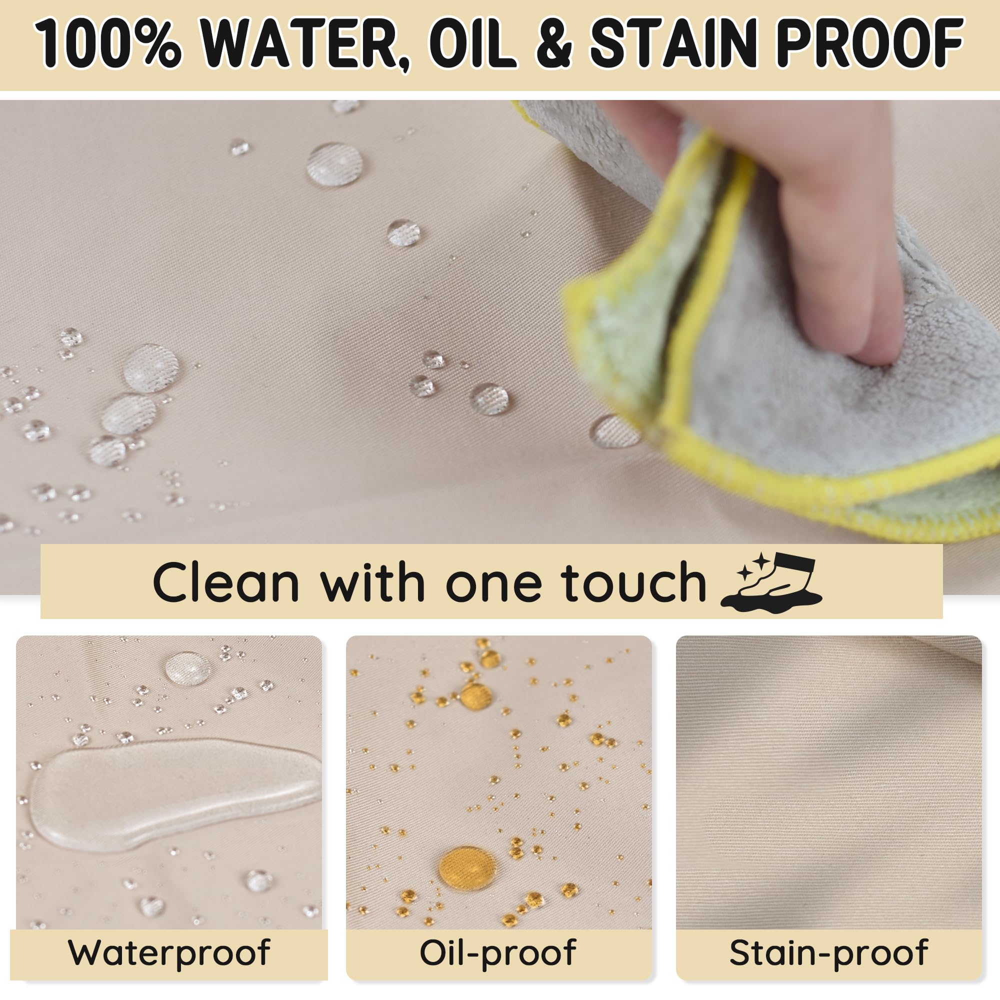 FunChaos Chef Apron for Men and Women Wash Free Bib Apron with 2 Pockets Water & Oil Proof Adjustable Aprons Professional for Cooking Kitchen Gardening Painting BBQ, Khaki
