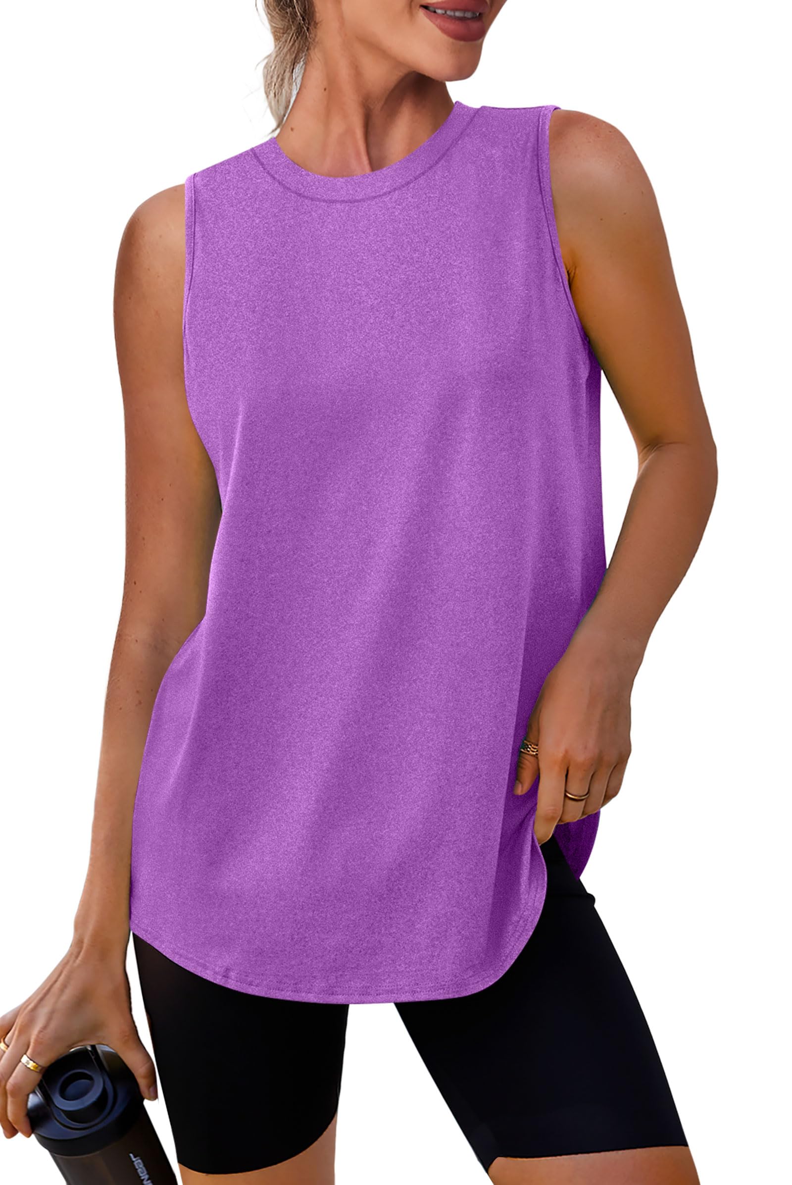 Womens Workout Tank Tops Lightweight Sleeveless Shirts for Women Loose Fit Tops for Athletic Running Tennis Yoga