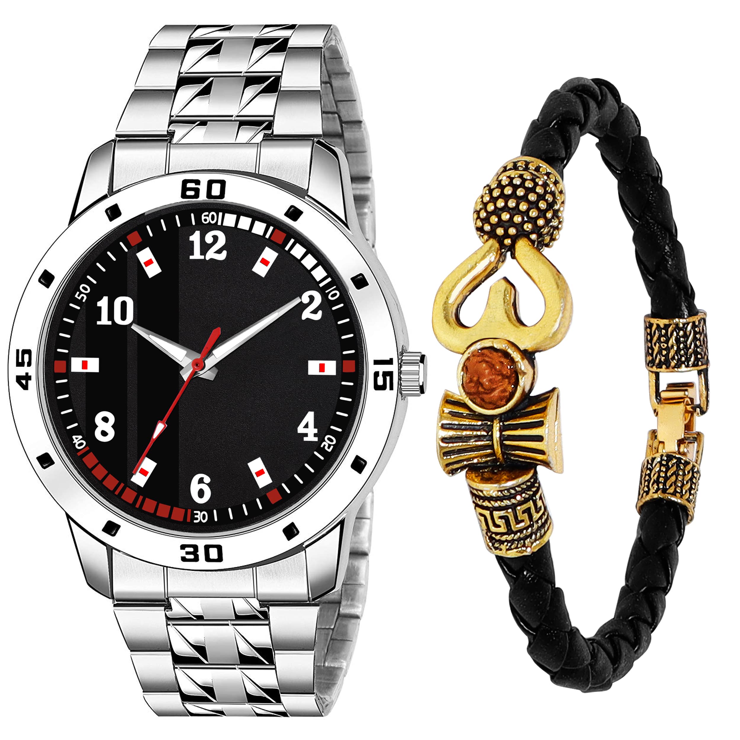 just like Analog Stainless Steel Strap Wrist and with Bracelet Combo Watches for Men (Black & White) (B0BYSRQJ4Q) Amazon Price History, Amazon Price Tracker