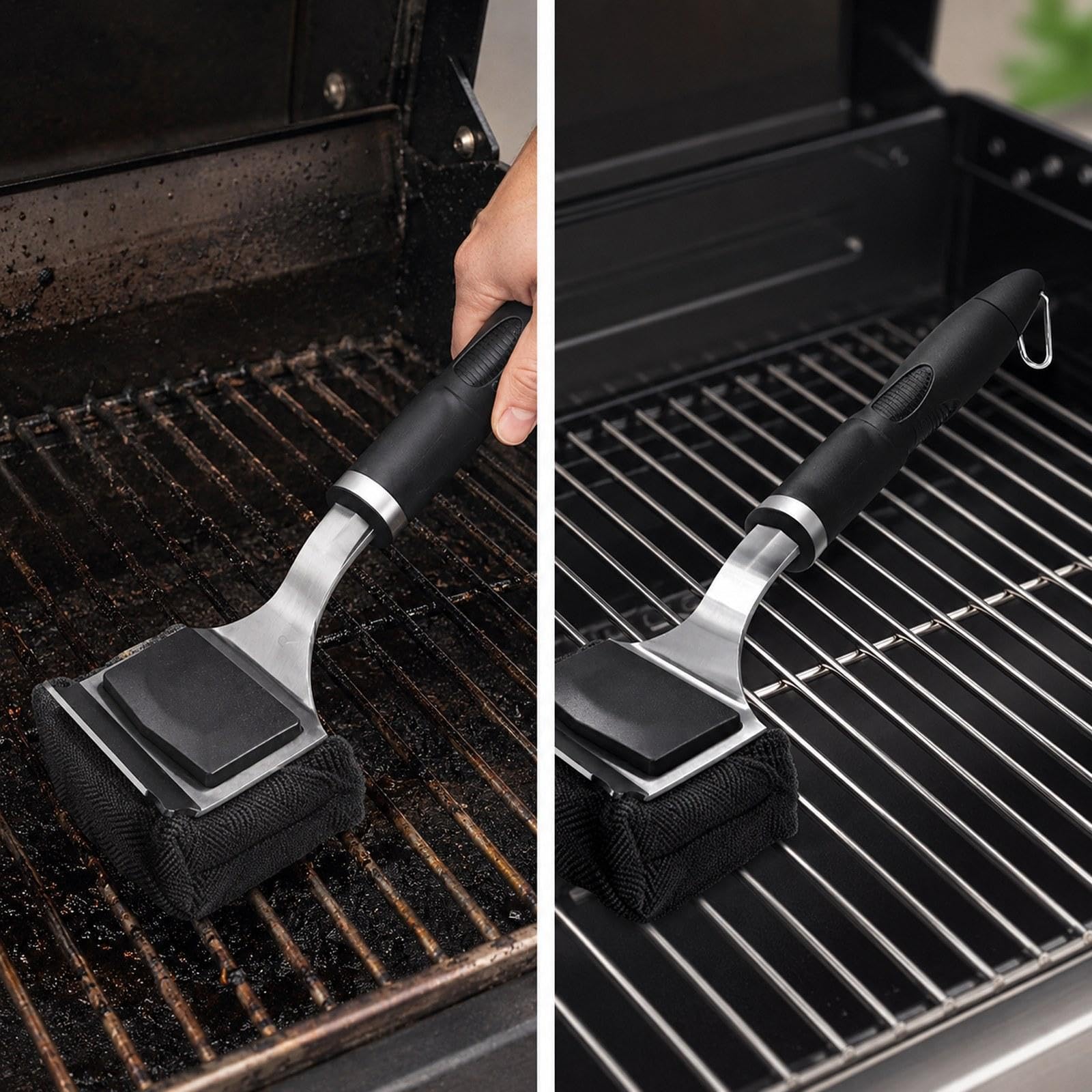 Spazzola per Griglia Senza Setole, Compatta, Ideale per Uomo, Barbecue,