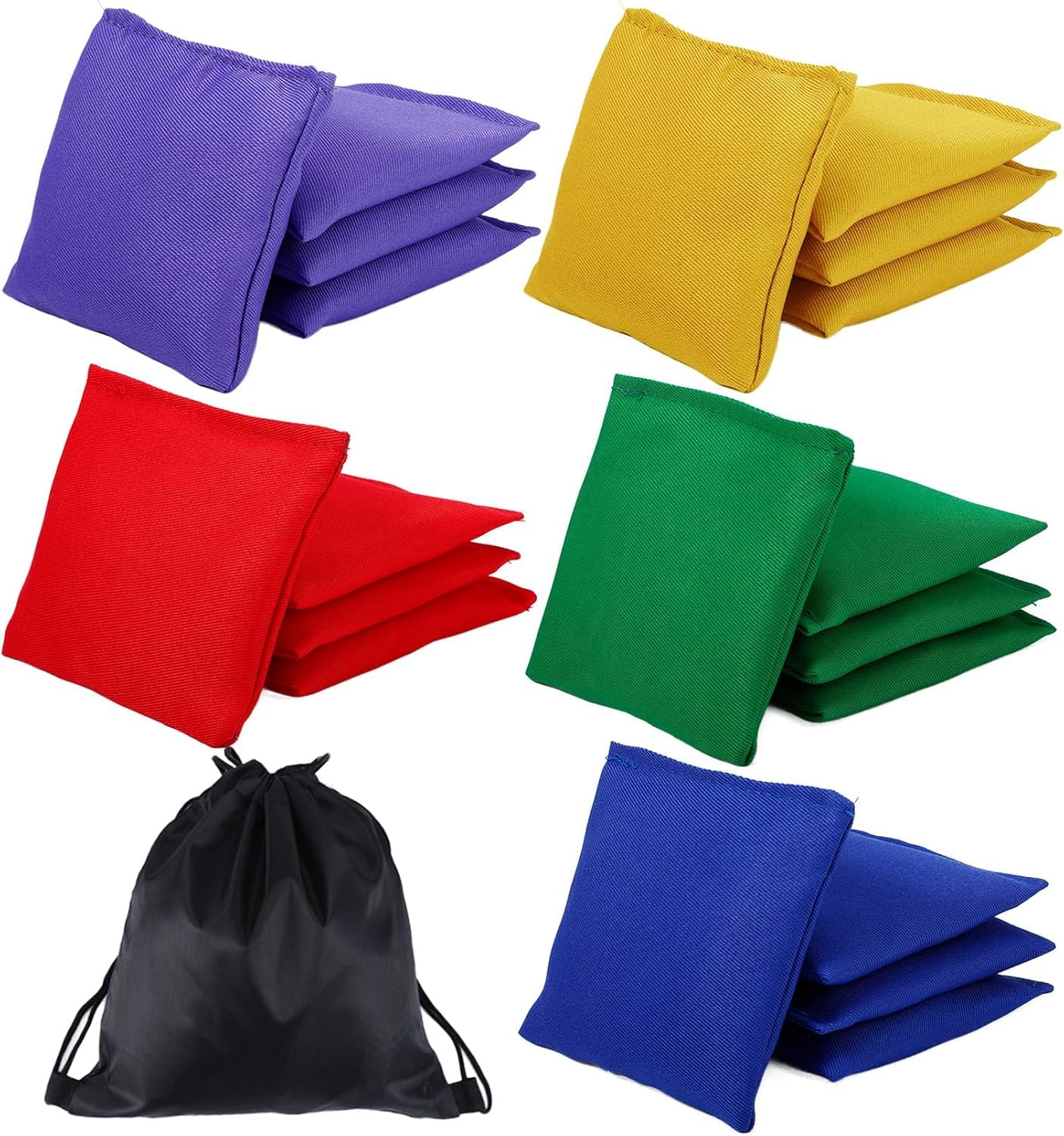 20 Stück Cornhole Säckchen, 10x10cm Nylon Sitzsäcke Werfen, Wurfsäckchen, Bean Bags Wurfspiel für Cornhole Spiel, Toss Bunte Bohnensäckchen Set für Outdoor Spiele (5 Farben)