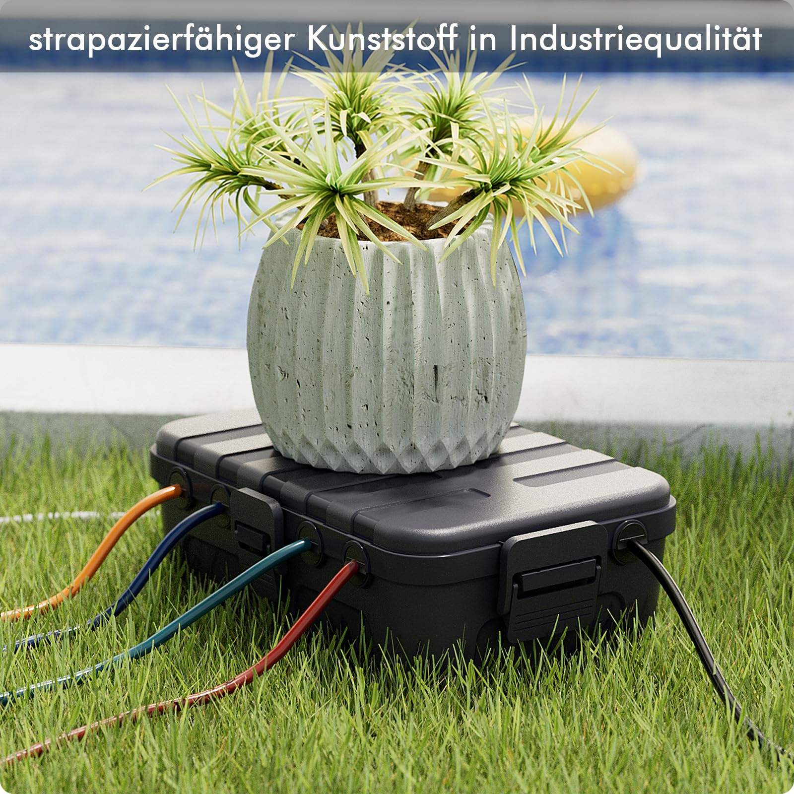 RESTMO Scatola di Protezione Impermeabile Extra-Large IP54 (32x22x13 cm) – Scatola per Cavi Esterna, Ideale per Proteggere Prese, Timer, Cavi di Alimentazione e Luci Decorative, Colore Grigio