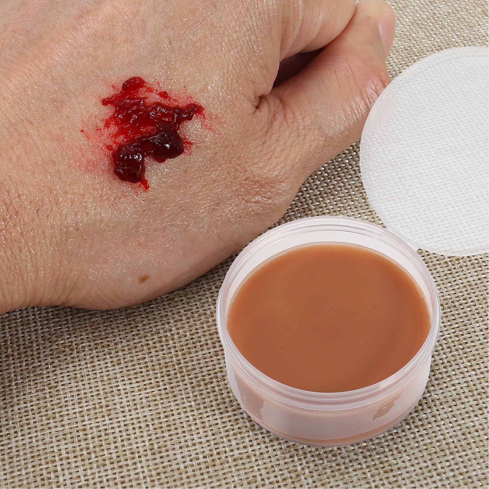 VALICLUD Kit de Maquillaje para Efectos de Cera para Cicatrices y Sangre de Costra Falsa Herramientas de Plástico y Acero Inoxidable Obsequios en Halloween y Festivales