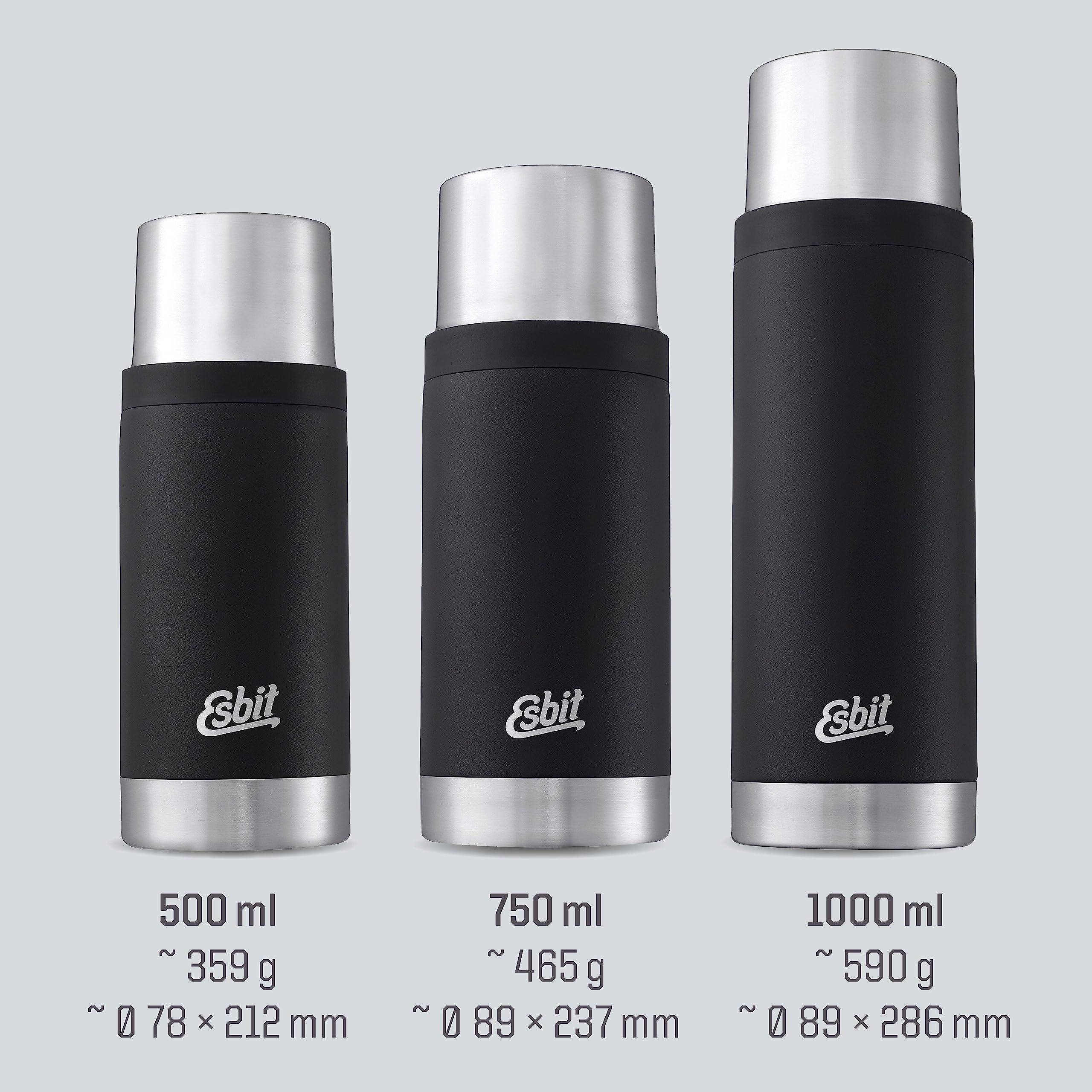 ESBIT VF1000SC-BK Sculptor - Termo (acero inoxidable, 1 L), color negro