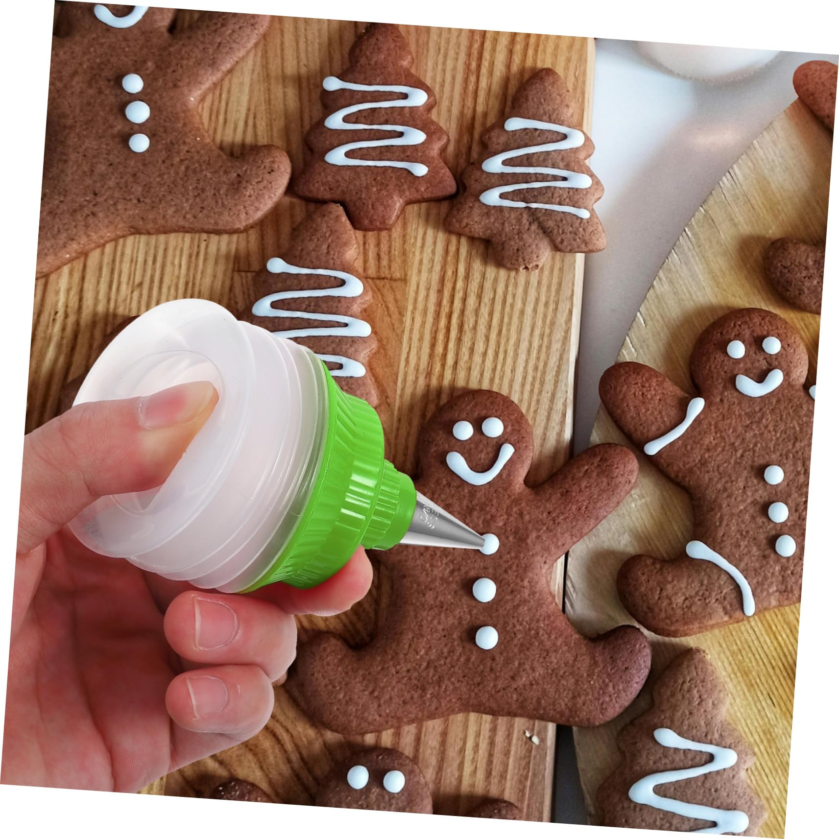 Cabilock 2 Botellas De Glaseado De Galletas Con Acopladores Y Puntas De Tubería De Acero Inoxidable Botellas De Azúcar Glaseado Real Botellas De Glaseado De Galletas.