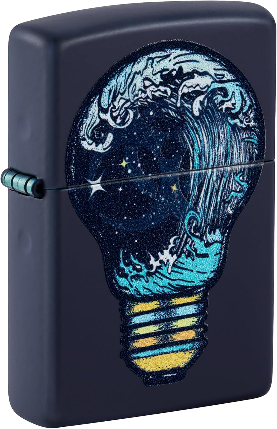 Zippo Black Light Toxic Waves Design Navy Matte Pocket Lighter