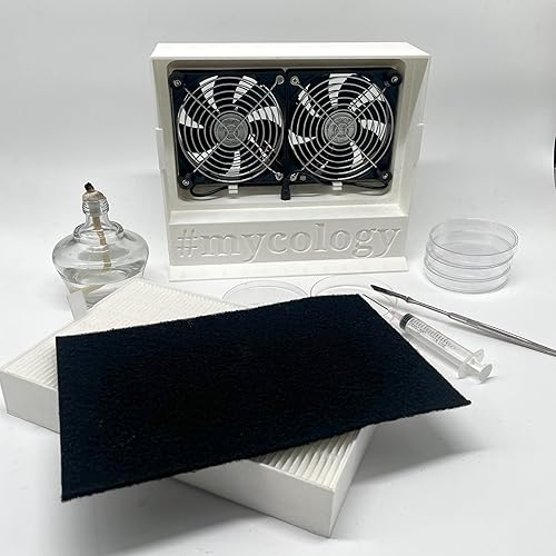 Miniatura 9 de Mycology - Mini campana de flujo laminar para transferencias estériles - 3D impreso de plástico reciclado, diseño único uno de uno (negro)