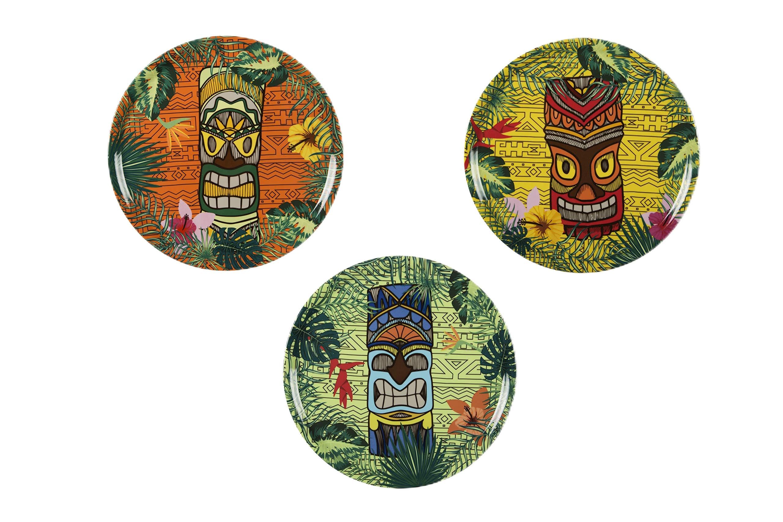 Excelsa Tiki Set of 6 Pizza Plates, Porcelain