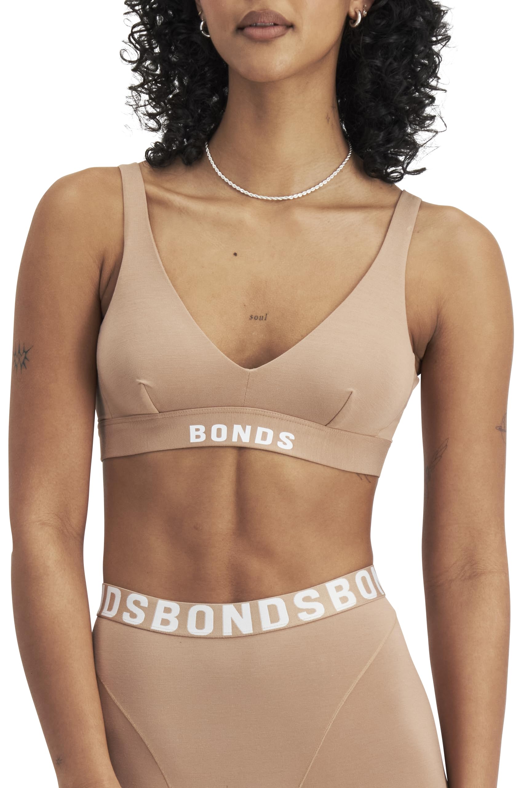 Bonds Womens Anti-Chafing Bralette Bra Chafe Off Bralette Viscose Bamboo Moisture-Wicking Plunge Bra for Women