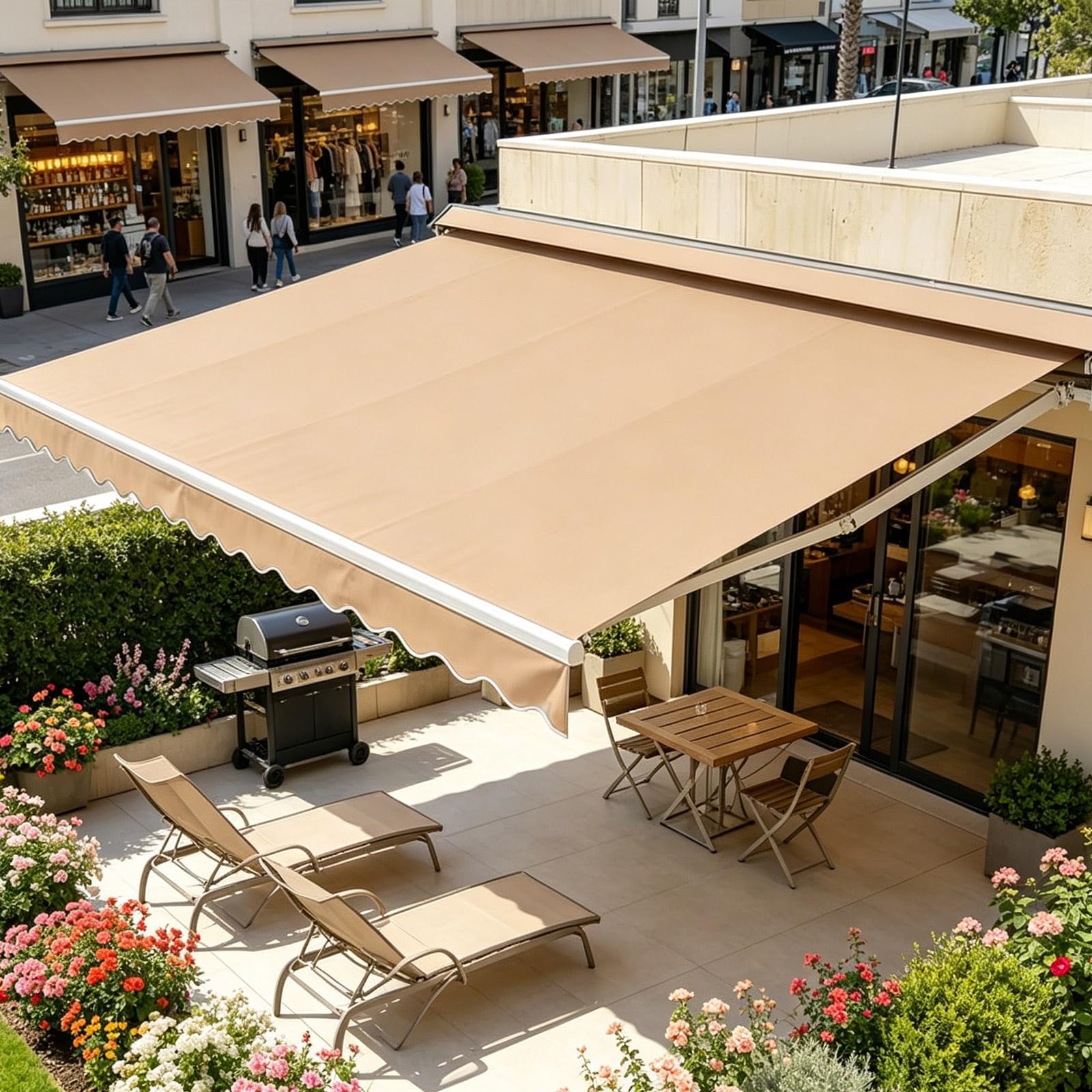 Tela de toldo exterior impermeable con alta protección solar
