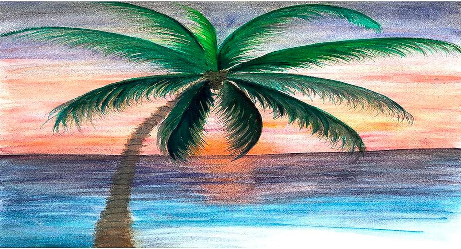 CafePress Sunset Palm License Plate Holder Aluminum License Plate Frame, License Tag Holder