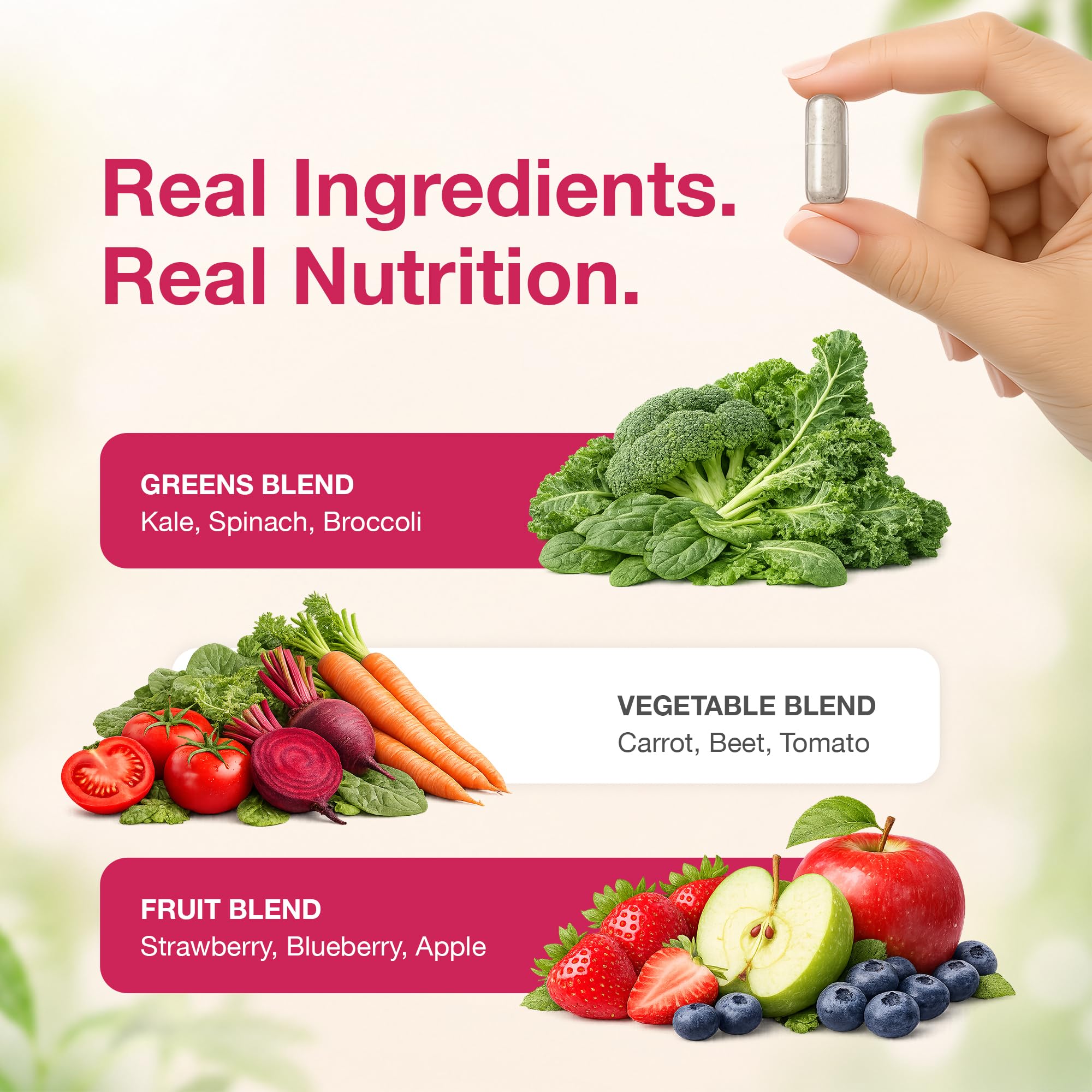 Nature’s Superfuel - Fruits & Veggies Capsules for Men & Women - Nutritional Support for Immunity, Wellness, Active Lifestyle & Gut Health - Vitamins Minerals & Antioxidants - 120 Capsules — Amazon image 3