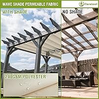 Vista 3 de FLORALEAF Toldo retráctil impermeable de repuesto para pérgola de 4 x 12 pies, con accesorios para cables, para patio, porche, garaje, terraza, toldo