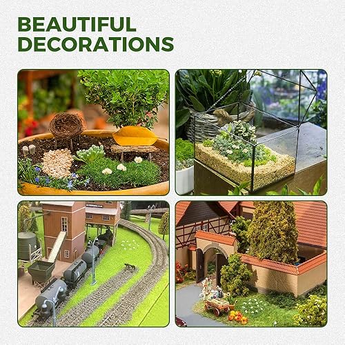 Miniatura 6 de Yetaha 40 unidades de grupos de vegetación en racimo de flores, mechón de hierba, hecho a mano, modelo estático premium, arbustos en miniatura,