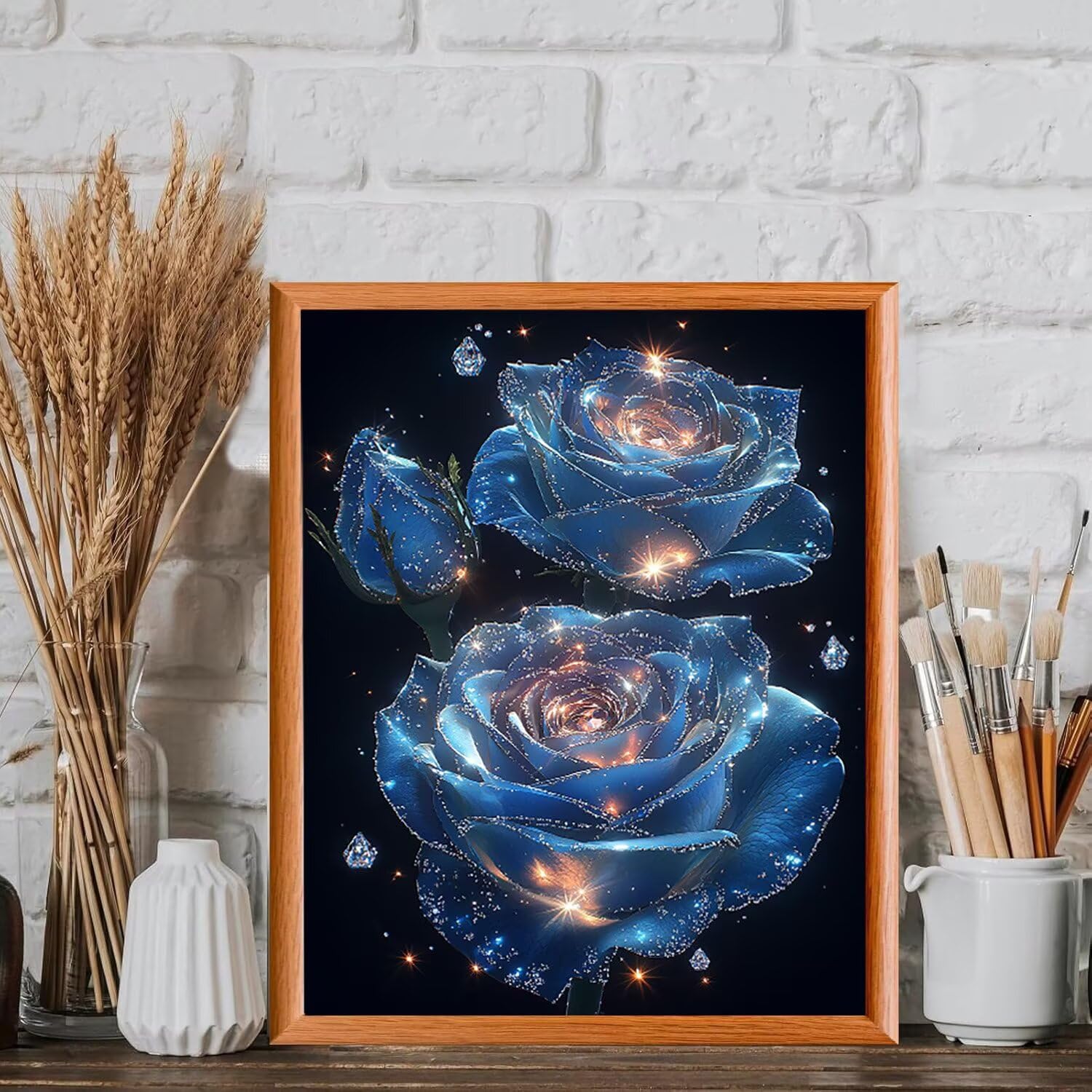 WEISHIWE Rosa floreale Dipingere con i Numeri per Adulti, 70x90cm a-418 | Paint by Numbers Kit con Pennelli e Acrilico Pigmento, Fai da te Olio La Pittura di Numeri Kit, Decora la Casa, senza Cornice