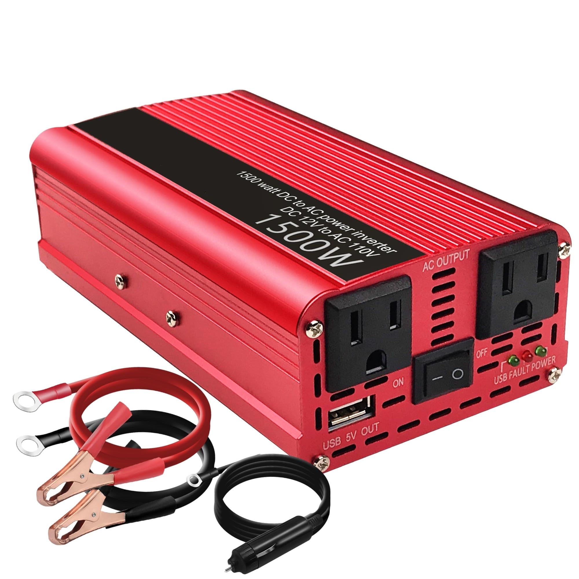 Falownik AC110 DC/AC 12 V do 120 V, inwerter samochodowy 50 Hz, zewnętrzny zasilacz akumulatorowy