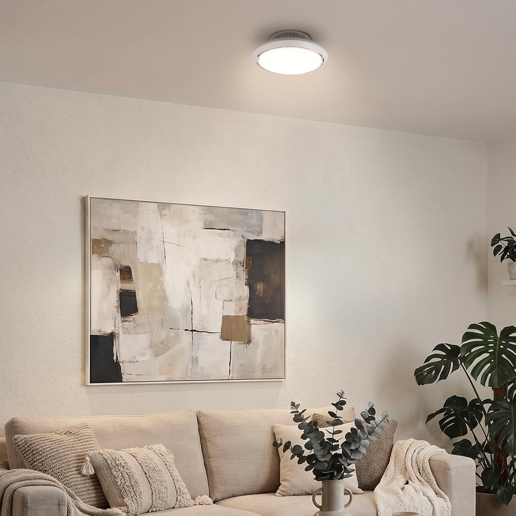 BRILONER - Ventilatore da soffitto con luce LED, telecomando, 6 velocità, CCT e luminosità regolabile, lampadario ventilatore da soffitto, lampadario, camera da letto, 44 cm, bianco