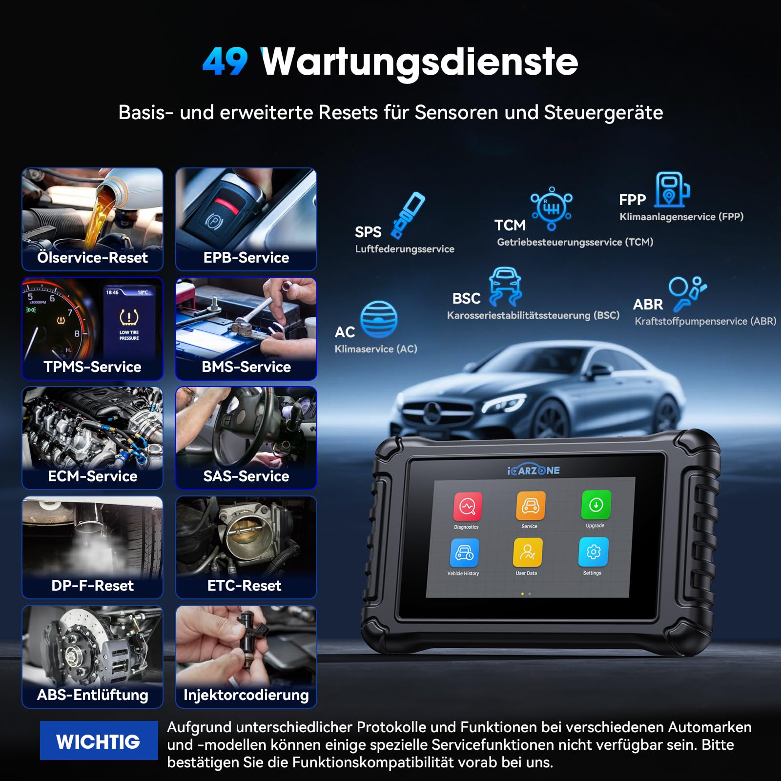 UR800 Bidirektionale Auto Diagnosegerät für Alle Fahrzeuge, Alle Systemdiagnosen, 49 Resets, Aktiver Test, TCM/ECM/Kurbelwelle Neu Anlernen, Auto VIN,CAN FD, ECU-Kodierung für BM.W/V.A.G