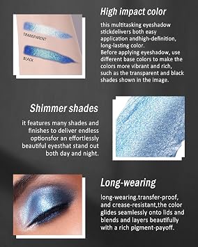 Glitter Eyeshadow Stick,Holographic Metallic Iridescent Eye Shadow Pen