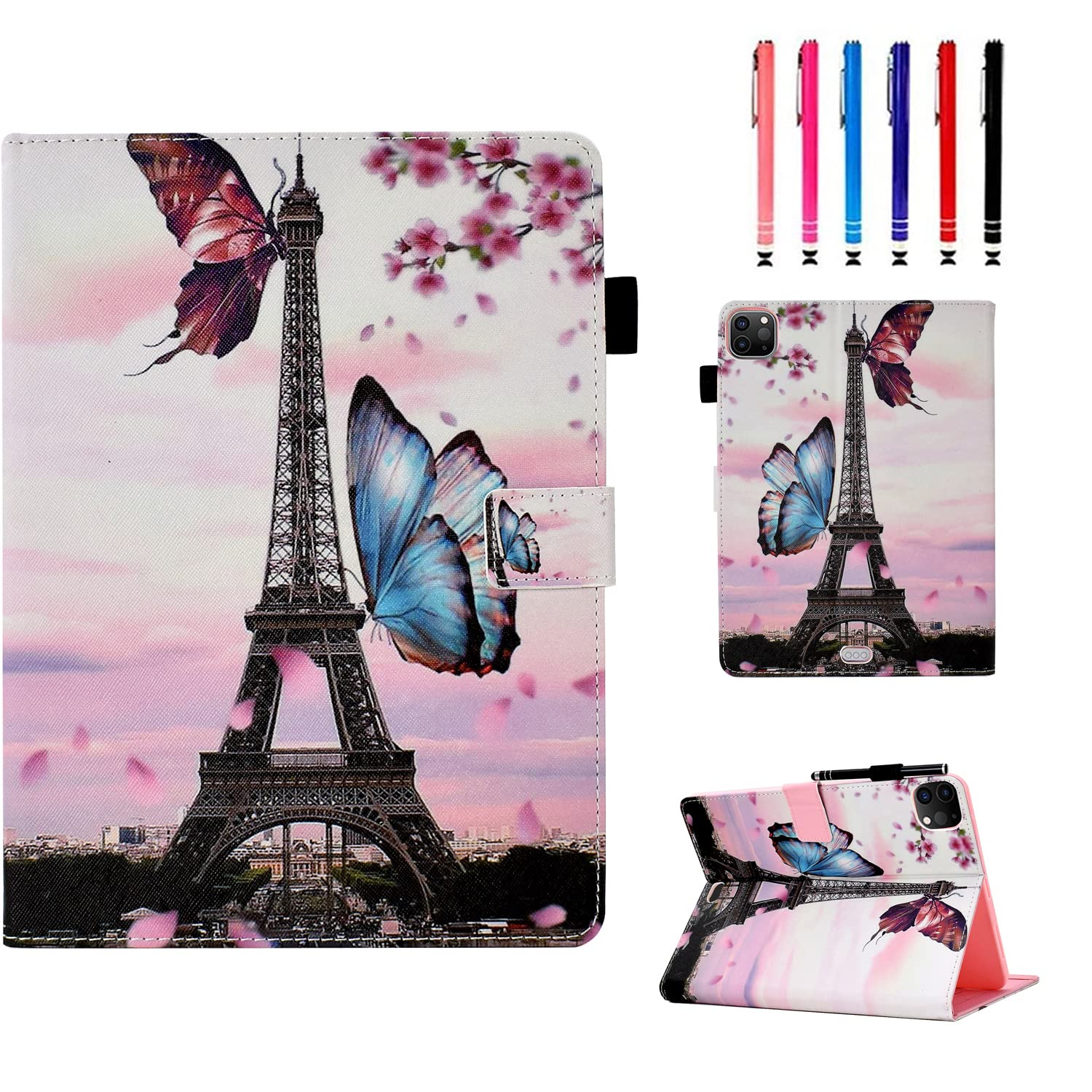 iPad 10.9 Case for iPad Air 5th/4th Generation 2022/2020 DTangLsm PU Leather iPad Pro 11 Case Smart Folding Cover Stand fit iPad Pro 11 inch 4th/3rd/2nd/1st Generation 2022/2021/2020/2018,Eiffel Tower