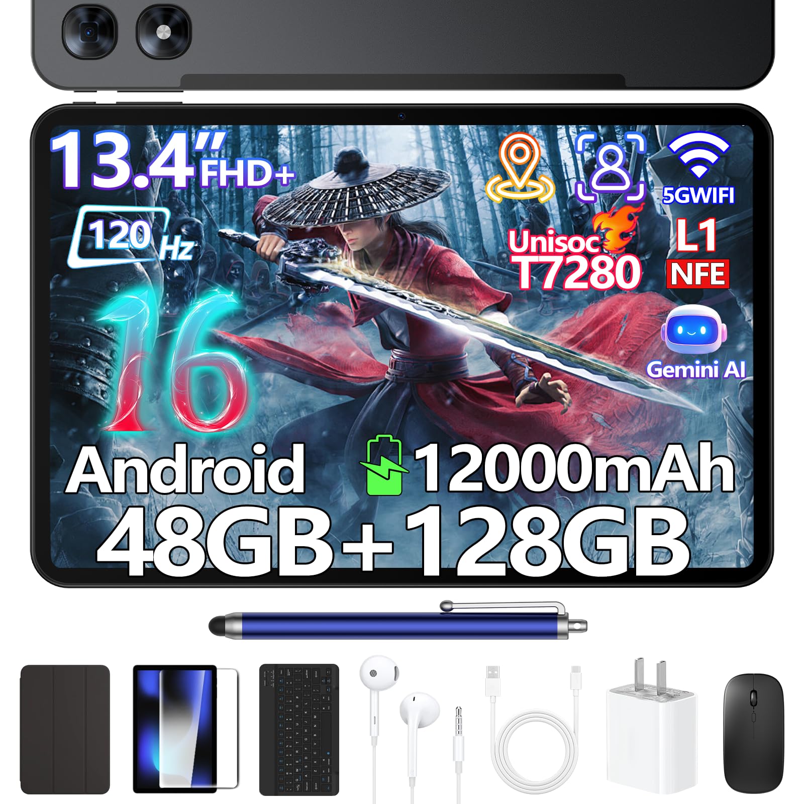 Amazon.co.jp: 13.4インチ FHD+大画面タブレット Android 16 120Hz高