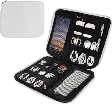 Travel Cord Organizer Electronic Travel Organizer Cable Organizer Bag Electronics Storage Bag for Electronics Accessories/iPhone/USB/SD/Charger/Power Bank/Earphone 11.3inch