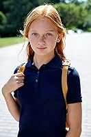 Vista 3 de French Toast - Camisa de uniforme escolar de manga corta con cuello picot para niña (estándar y plus)