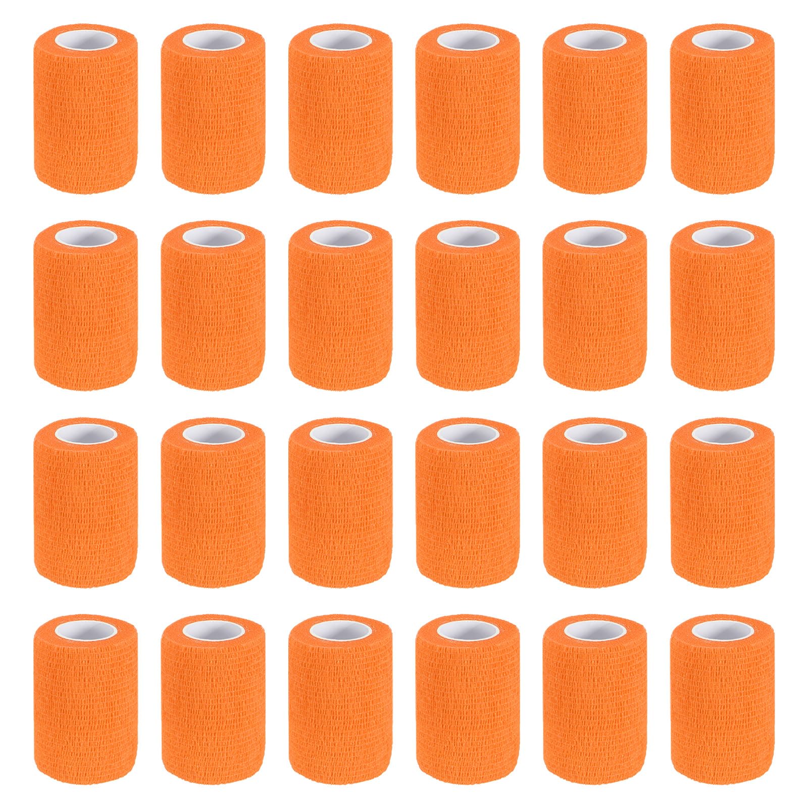 PATIKIL Self Adhesive Bandage Wrap 177" x 3", 24 Pcs Elastic Self Adherent Self Breathable Wrap Tape for Sport Stretch Athletic Wrist Ankle Outdoor Tape, Orange
