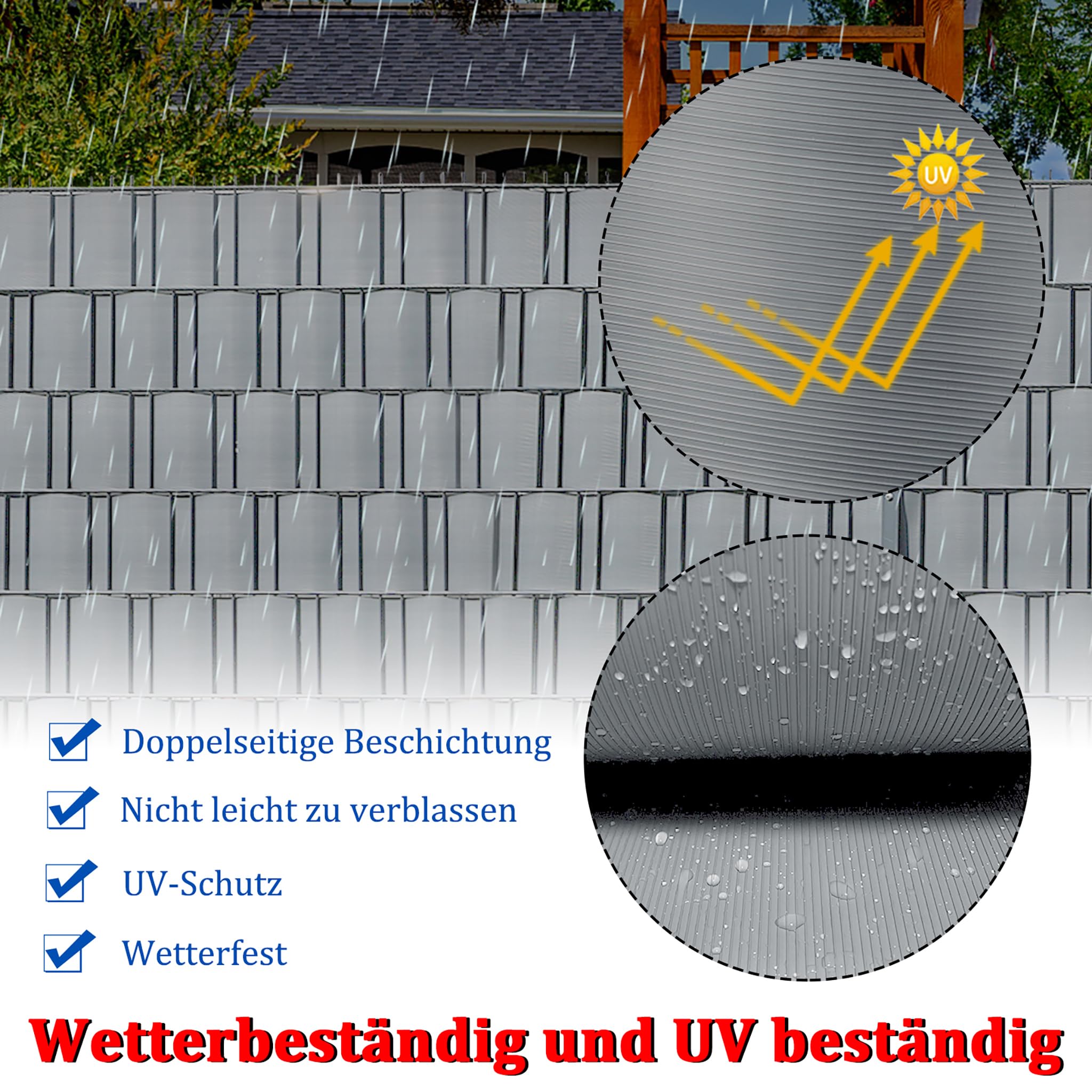 Froadp 30 Stück Kunststoff Sichtschutzstreifen für Doppelstabmatten Sichtschutz Kunststoff Fences Windschutz Garten für Doppelstabmattenzaun Zaun Zaunsichtschutz (2,5mx19cm, Hellgrau)