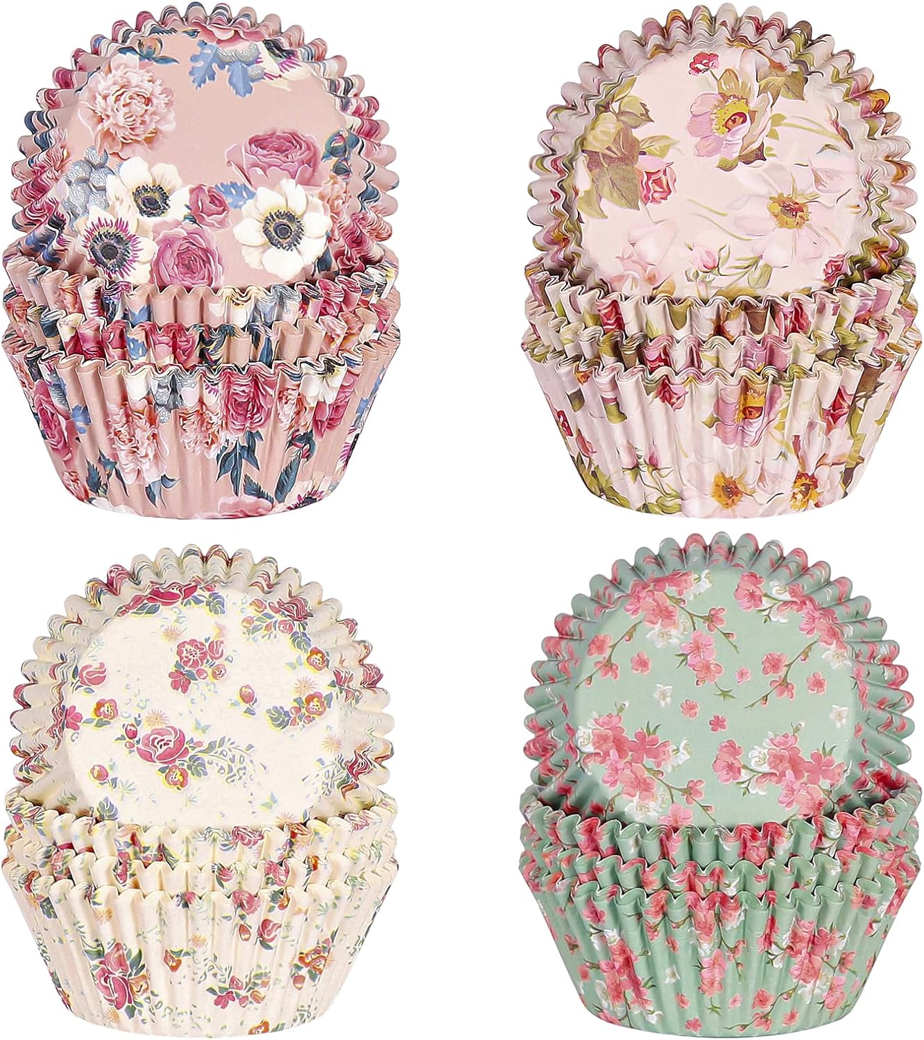 Standard Floral Cupcake Liners, Colorful Muffin Baking Cups 400pcs