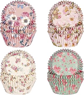 Floral Standard Cupcake Liners 400 Count Paper Baking Cups Disposable Cu...