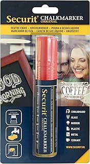 Securit 7 * 15mm Schreibweite mit rechteckiger Spitze; großer flüssiger Kreidestift - rot
