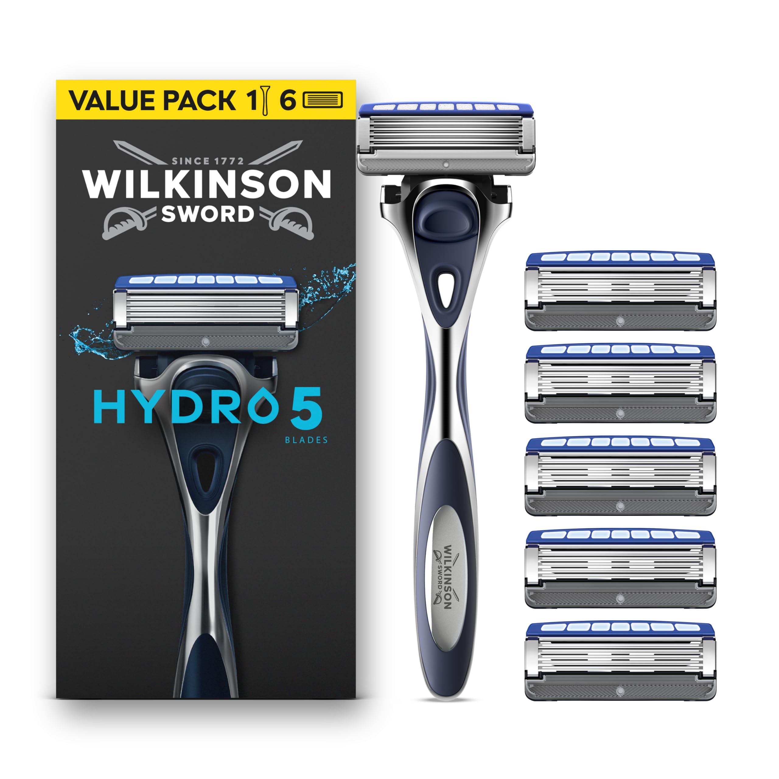 Wilkinson Sword Hydro 5 Men's 1 Razor + 6 Blade Refills Pack