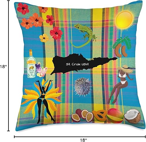 Miniatura 4 de MSW Clothing and Accessories St. Croix Vibes - Almohada (18 x 18 pulgadas), multicolor