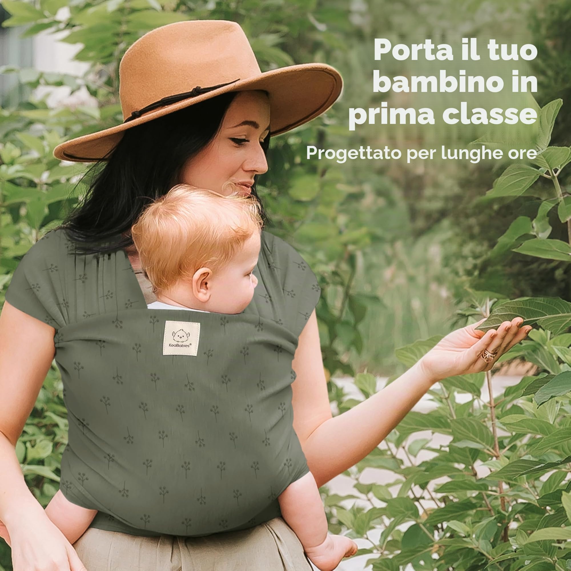KeaBabies Baby Wrap Carrier - Tutto in 1 Original Baby Carrier Fascia da Neonato a Bambino, Facile da Indossare, Legatura Senza Mani, Leggero, Impacchi per Bambini Traspiranti (Forest Berries)
