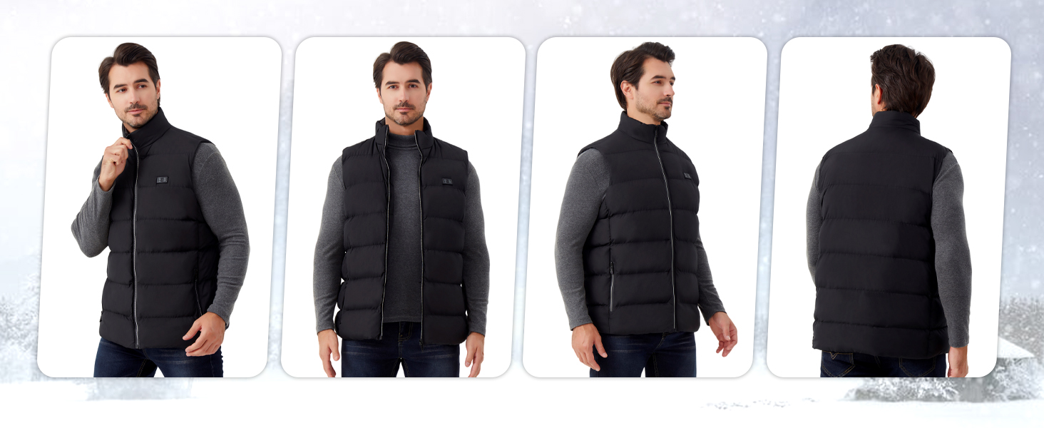 Gilet Chauffant électrique USB Pour Homme Avec 3 Niveaux De Température
