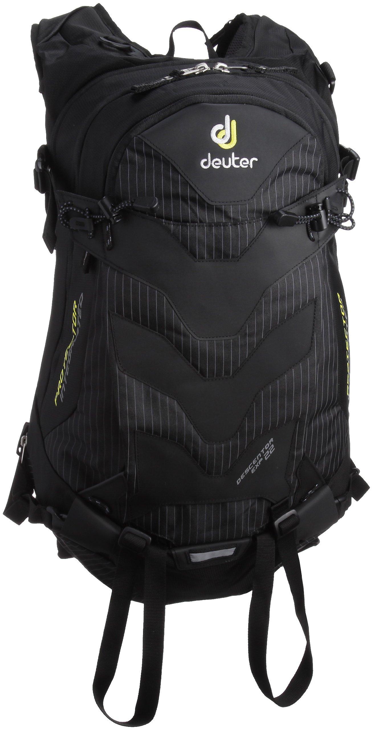 Deuter Descentor Exp 22 Hydration Pack, Black/Pinstripe, 23" x 12" x 8"