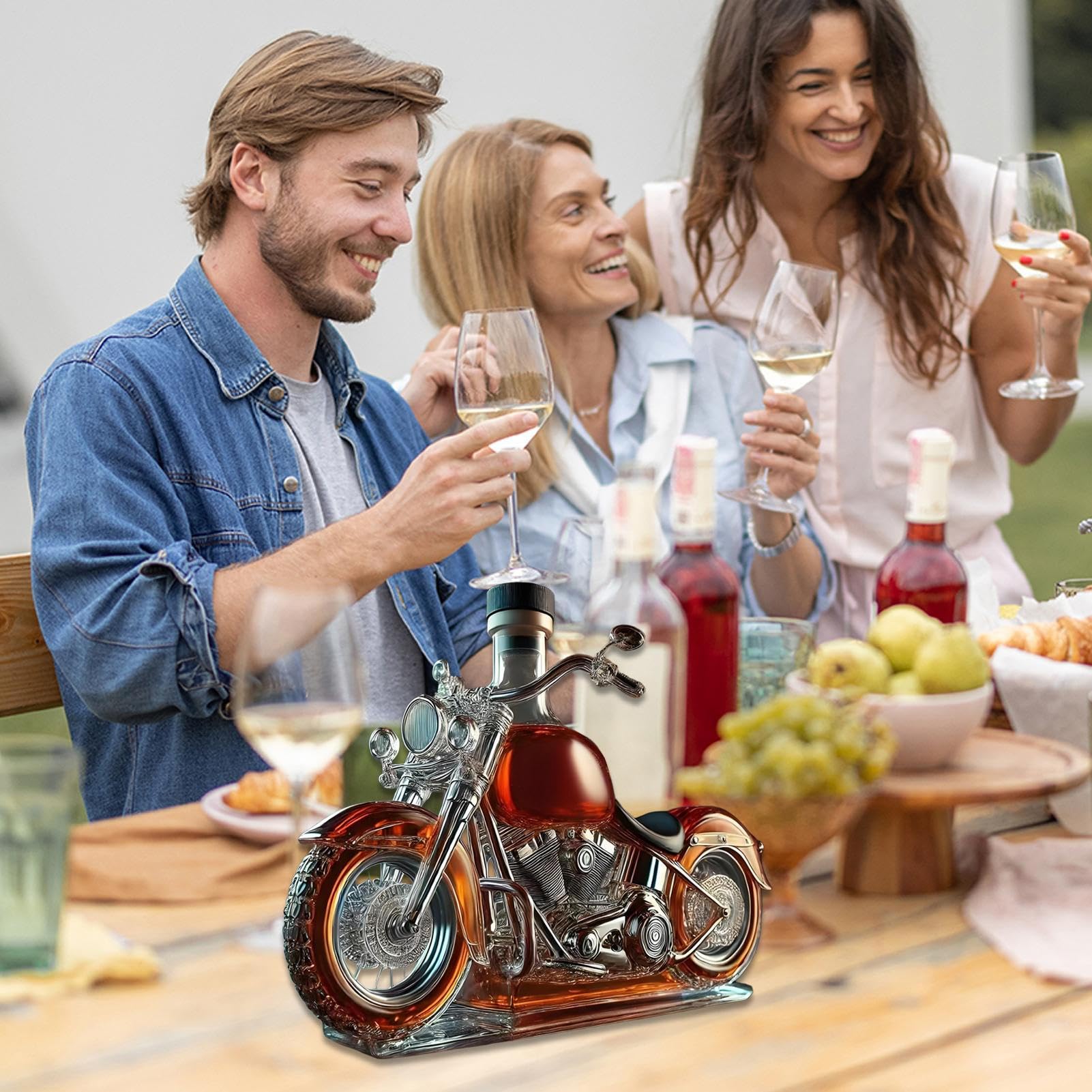 Karafka do whisky Cruiser Motorbike, unikalny prezent urodzinowy, rocznicowy, wprowadzenie si? do domu dla niego, m??a, dziadka, zestaw karafek alkohol do wódki, szkockiej, burbonu, wina w